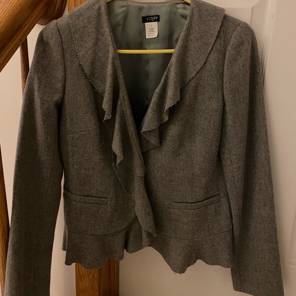 J. Crew wool ruffle blazer